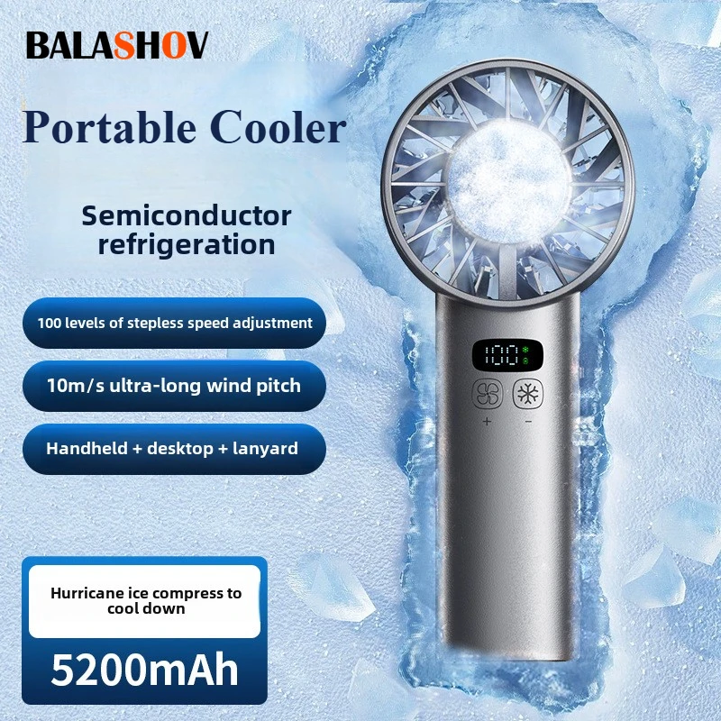 Outdoor Camping Fan - IJskoude compressie-hoge snelheid koelventilator, handventilatoren, USB