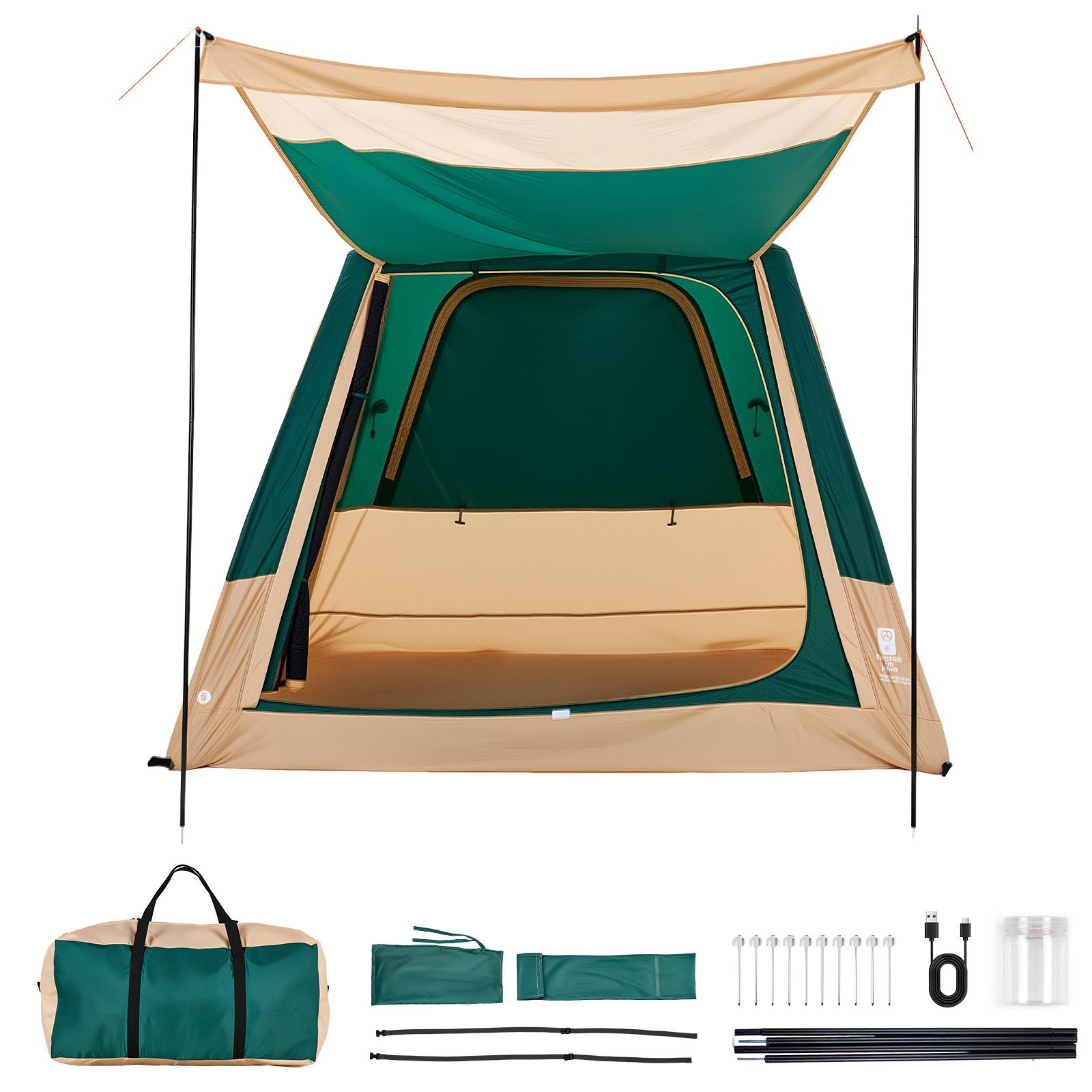 Outdoor Camping On Youtube - Campingtent, opblaasbare cabinetent voor 4 personen