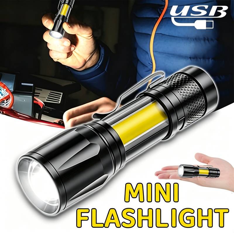 Outdoor Camping Light Portable - Mini LED-zaklamp COB-schijnwerper Draagbare werklamp USB