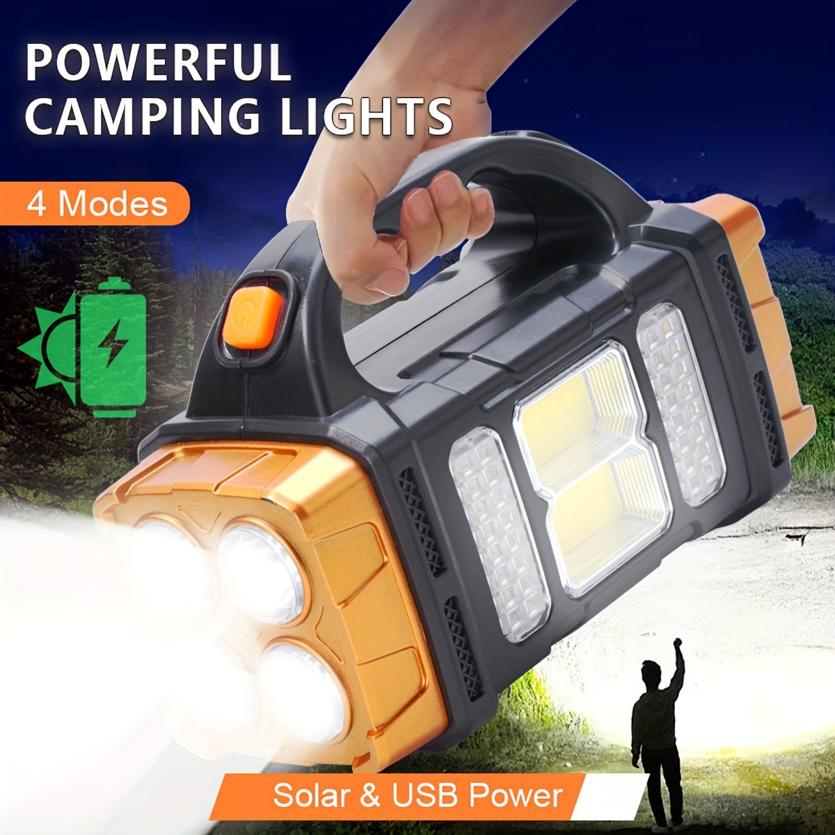 Outdoor Camping Lamp - Nieuwe upgrade oplaadbare krachtige zonne-energie LED-zaklamp
