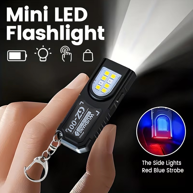 Outdoor Camping Lamp - Multifunctionele sleutelhangerzaklamp USB oplaadbare mini-zaklamp met