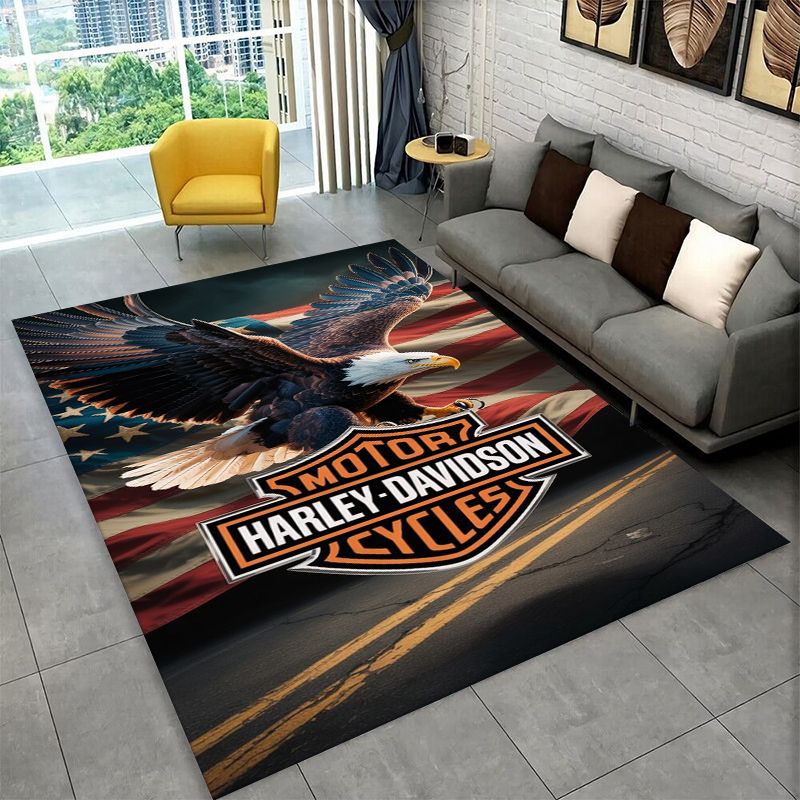 Camping Quad - Retro H-Harleys Racing Moto Antislip Vloerkleed