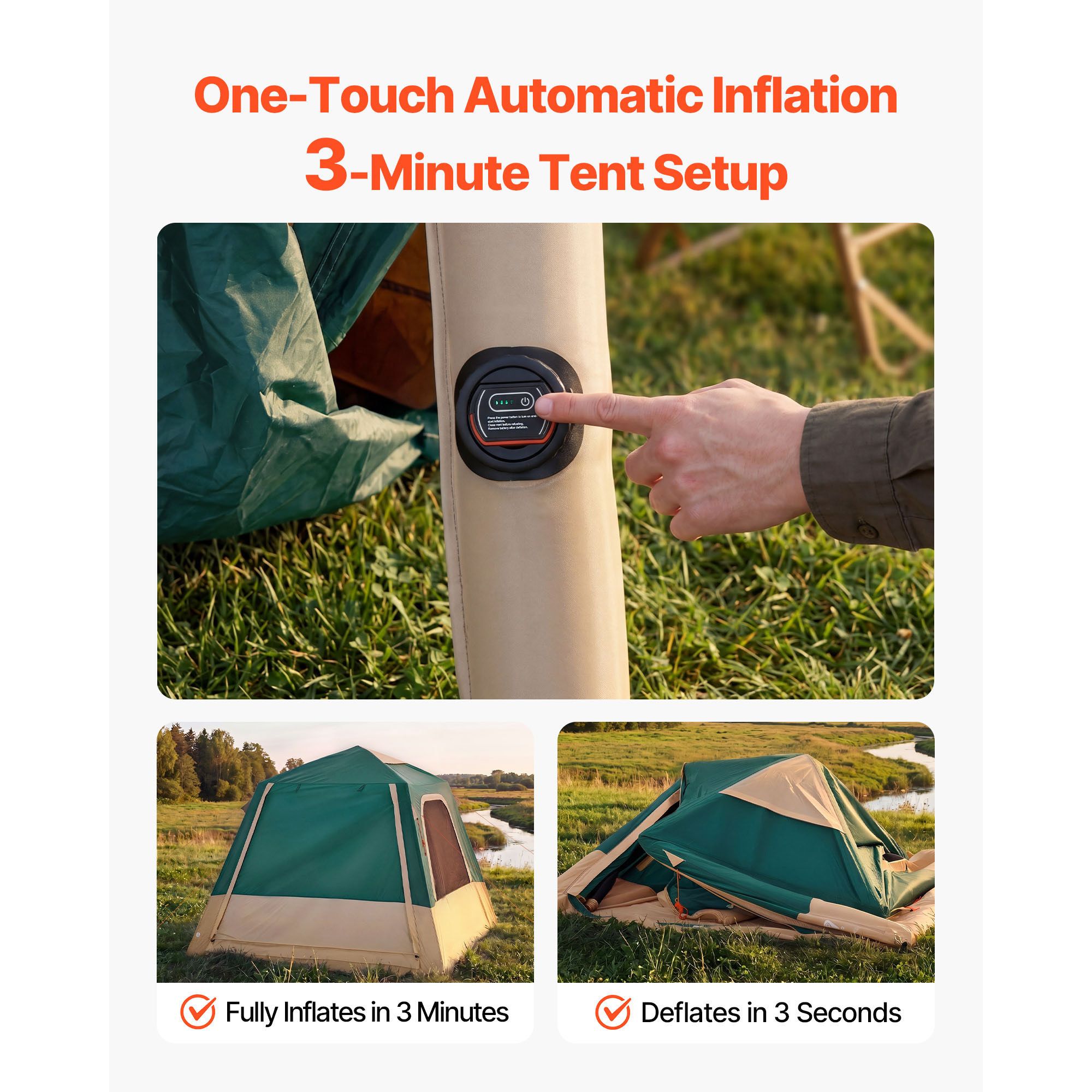 Campingtent, opblaasbare cabin - Outdoor Camping On Youtube recensie en prijs