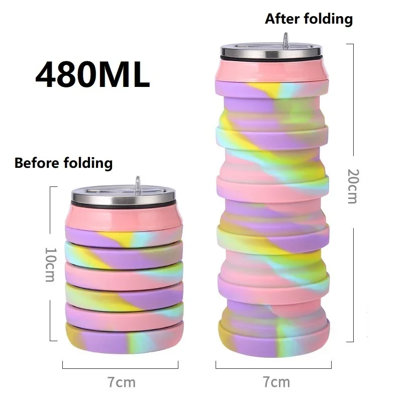 480ML Opvouwbare siliconen wat - Collapsible Water Bottle recensie en prijs
