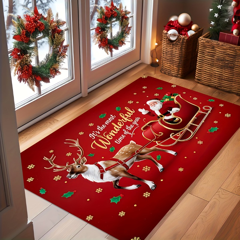 Rode Kerstflanel Deurmat met S - Outdoor Camping Quotes recensie en prijs